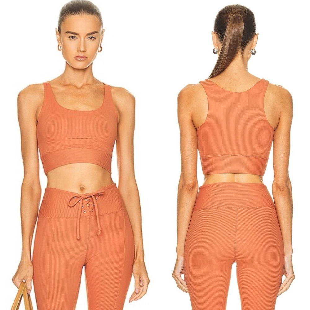 YEAR OF OURS Ribbed Gym Terracota Bralette Tank Top